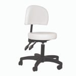 כיסא עגול גב קטן לבן