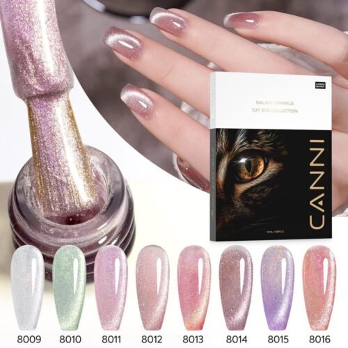⁦B CAT EYE PINK PLANET CANNI עין החתול– סט 8 יחידות 9 מ"ל + מגנט Hema free⁩ – תמונה ⁦4⁩