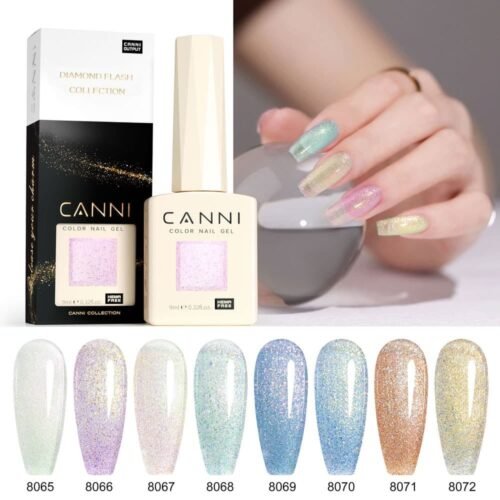 ⁦I Aurora Glitter CANNI דיימונד פלאש – סט 8 יחידות 9 מ"ל Hema free⁩ – תמונה ⁦6⁩