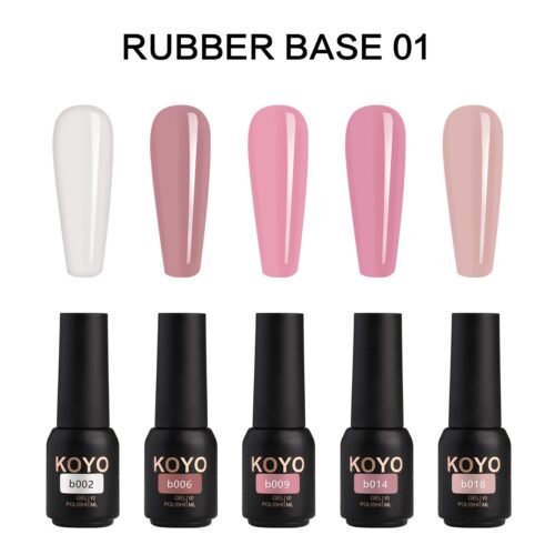 ⁦מארז KOYO Rubber Base Collection – חמישיית בסיסי ראבר צבעוניים למבנה אנטומי מושלם (10 מ"ל)⁩ – תמונה ⁦2⁩