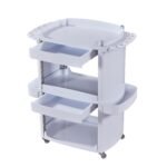 ⁦עגלת טיפולים מקצועית TROLLEY STATION לבן (דגם GLOW TECH)⁩ – תמונה ⁦6⁩