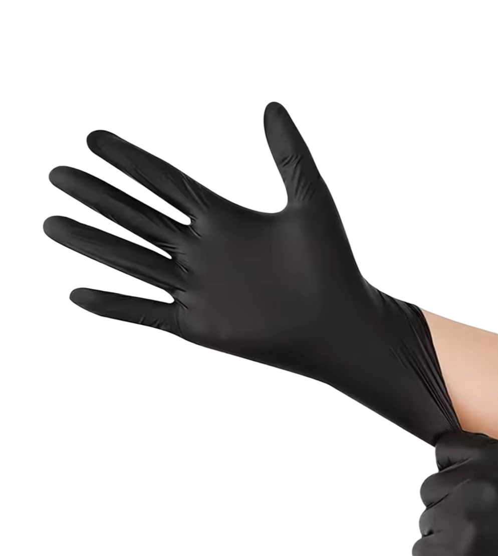 כפפות ויטריל שחורות ללא אבקה מארז 100 יח – (Vitrile Black Gloves)